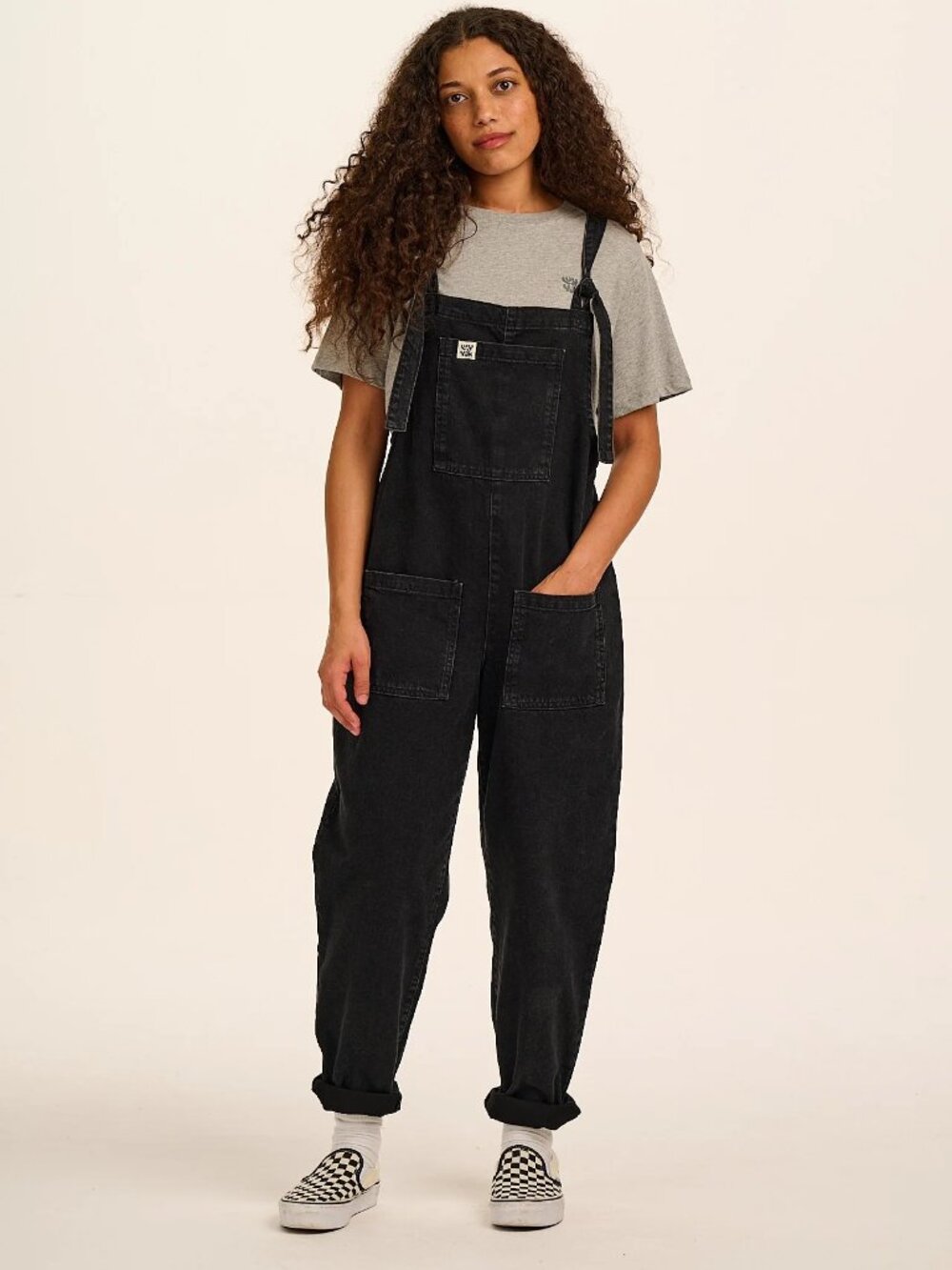 Lucy & Yak Original Dungarees Overalls Washed Black Organic Cotton M